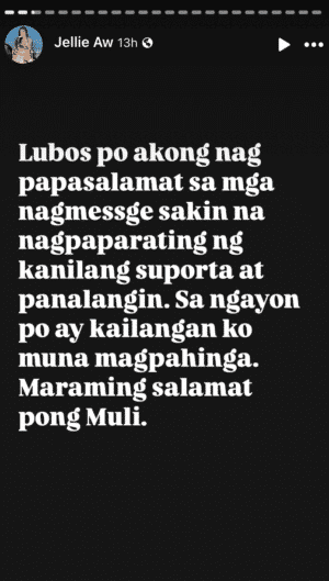 Jellie Aw matapos bugbugin ni Jam Ignacio: ‘Kailangan ko muna magpahinga’